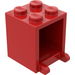 LEGO Rot Container 2 x 2 x 2 mit festen Noppen (4345)