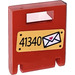 LEGO Red Container Box 2 x 2 x 2 Door with Slot with Mailbox Sticker (4346)