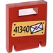 LEGO Rood Container Doos 2 x 2 x 2 Deur met Sleuf met Mailbox Sticker (4346)