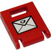 LEGO rot Container Box 2 x 2 x 2 Tür mit Slot mit Weiß Envelope Aufkleber (4346)