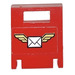 LEGO rouge Récipient Boîte 2 x 2 x 2 Porte avec Fente avec Winged Envelope Autocollant (4346)