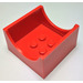 LEGO rouge Récipient Boîte 4 x 4 x 2 avec Hollowed-Out Semi-Cercle (4461)