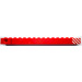 LEGO Red Crane Arm Outside with Red and White Stripes Sticker Wide with Notch