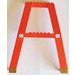 LEGO Red Crane Support - Double with 10m Height Limit and Danger Stripes Sticker (Studs on Cross-Brace) (2635)