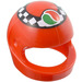 LEGO Red Crash Helmet with Checkered and Octan Logo (2446 / 93497)