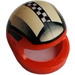 LEGO Rouge Crash Casque avec Checks et Fade (2446 / 45308)