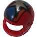 LEGO Red Crash Helmet with Silver Star on Blue and Orange Stripes (2446 / 43075)