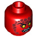 LEGO rot Crust Smasher - ohne Armor (30374) Minifigure Kopf (Einbau-Vollbolzen) (3626 / 24169)