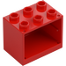 LEGO Red Cupboard 2 x 3 x 2 with Recessed Studs (92410)