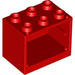 LEGO Red Cupboard 2 x 3 x 2 with Recessed Studs (92410)