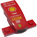 LEGO Red Curved Front End and Base 4 x 4 x 1.3 with White and black with Fiat , Shell, Ferrari and other Logos Sticker (18320)