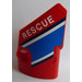 LEGO Rood Gebogen Paneel 1 Links met &quot;Rescue&quot; Sticker (87080)