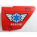 LEGO rouge Incurvé Panneau 14 Droite avec Rescue logo Autocollant (64680)