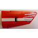 LEGO Red Curved Panel 18 Right with white stripe and silver scratches Sticker (64682)