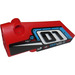 LEGO rouge Incurvé Panneau 3 La gauche avec &#039;01&#039;, blanc Stripe Autocollant (64683)