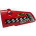 LEGO Red Curved Panel 3 Left with Air Intake, Checkered Stripe and &quot;RUNWELL&quot; Sticker (64683)