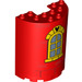 LEGO Rød Cylinder 3 x 6 x 6 Halvt med Gold Vindue med Mickey Mus (35347 / 78212)