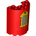 LEGO Red Cylinder 3 x 6 x 6 Half with Gold Window with Mickey Mouse (35347 / 78212)