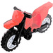 LEGO Red Dirt Bike with Black Chassis and Medium Stone Gray Wheels