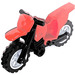 LEGO червен Dirt Bike with Black Chassis and Medium Stone Gray Wheels