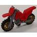 LEGO rouge Dirt bike avec Argent Châssis, gold roues