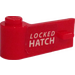LEGO Rood Deur 1 x 3 x 1 Links met Locked Hatch Sticker (3822)