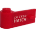 LEGO Red Door 1 x 3 x 1 Left with Locked Hatch Sticker (3822)