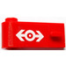 LEGO Rood Deur 1 x 3 x 1 Links met Trein logo Wit Sticker (3822)