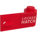LEGO Rood Deur 1 x 3 x 1 Rechtsaf met Locked Hatch Sticker (3821)