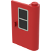 LEGO Red Door 1 x 3 x 4 Right with Black Window Sticker with Solid Hinge (446)