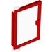 LEGO Red Door 1 x 4 x 5 Left with Transparent Glass (47899)