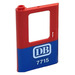 LEGO Red Door 1 x 4 x 5 Train Left with Blue Bottom Half and DB 7715 Sticker (4181)