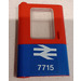 LEGO Red Door 1 x 4 x 5 Train Left with Blue Bottom Half with British Rail 7715 Sticker