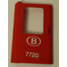 LEGO Rood Deur 1 x 4 x 5 Trein Links met Wit &quot;B 7720&quot; Sticker (4181)