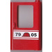 LEGO Rosso Porta 1 x 4 x 5 Treno Destra con &quot;7905&quot; Adesivo (4182 / 42819)