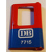 LEGO Rood Deur 1 x 4 x 5 Trein Rechts met Blauw Onderkant Halve en DB 7715 Sticker (4182)