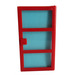 LEGO Red Door 1 x 4 x 6 with 3 Panes and Transparent Light Blue Glass (76041)