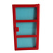 LEGO Rojo Puerta 1 x 4 x 6 con 3 Paneles y Transparente Luz Azul Vidrio (76041)