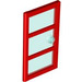 LEGO rot Tür 1 x 4 x 6 mit 3 Panes und Transparent Light Blau Glas und Bolzengriff (60797)