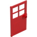 LEGO Red Door 1 x 4 x 6 with 4 Panes and Stud Handle (60623)