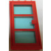 LEGO Red Door Frame 1 x 4 x 6 with Red Door with Transparent Light Blue Glass