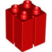 LEGO rot Duplo 2 x 2 x 2 mit Slits (41978)