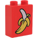 LEGO Red Duplo Brick 1 x 2 x 2 with Banana without Bottom Tube (4066)