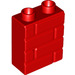 LEGO Rood Duplo Steen 1 x 2 x 2 met Steen Muur Patroon (25550)
