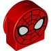 LEGO Red Duplo Brick 1 x 3 x 2 with Round Top with Spiderman Face with Cutout Sides (14222)