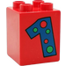 LEGO Red Duplo Brick 2 x 2 x 2 with &quot;1&quot; (31110)