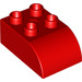 LEGO Rood Duplo Steen 2 x 3 met Gebogen bovenkant (2302)