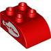 LEGO rouge Duplo Brique 2 x 3 avec Haut incurvé avec Pizza planet  (2302 / 89937)
