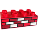 LEGO rot Duplo Backstein 2 x 4 mit Backstein Mauer (3011)