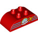 LEGO rouge Duplo Brique 2 x 4 avec Incurvé Sides avec Airplane, Fleur et Rayures (37009 / 98223)